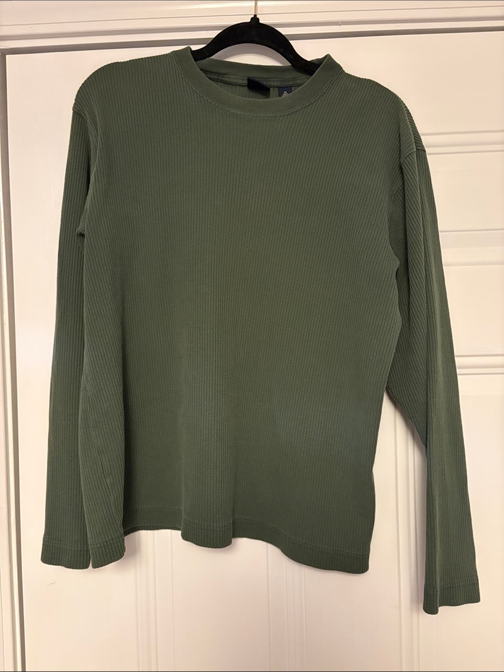 GAP Men's Olive Green Crewneck Waffle Knit Sweater